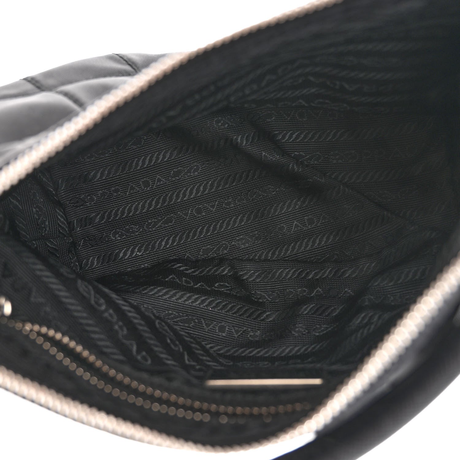 Prada Tessuto Nylon Quilted Saffiano Shoulder Bag Black 5 of 9