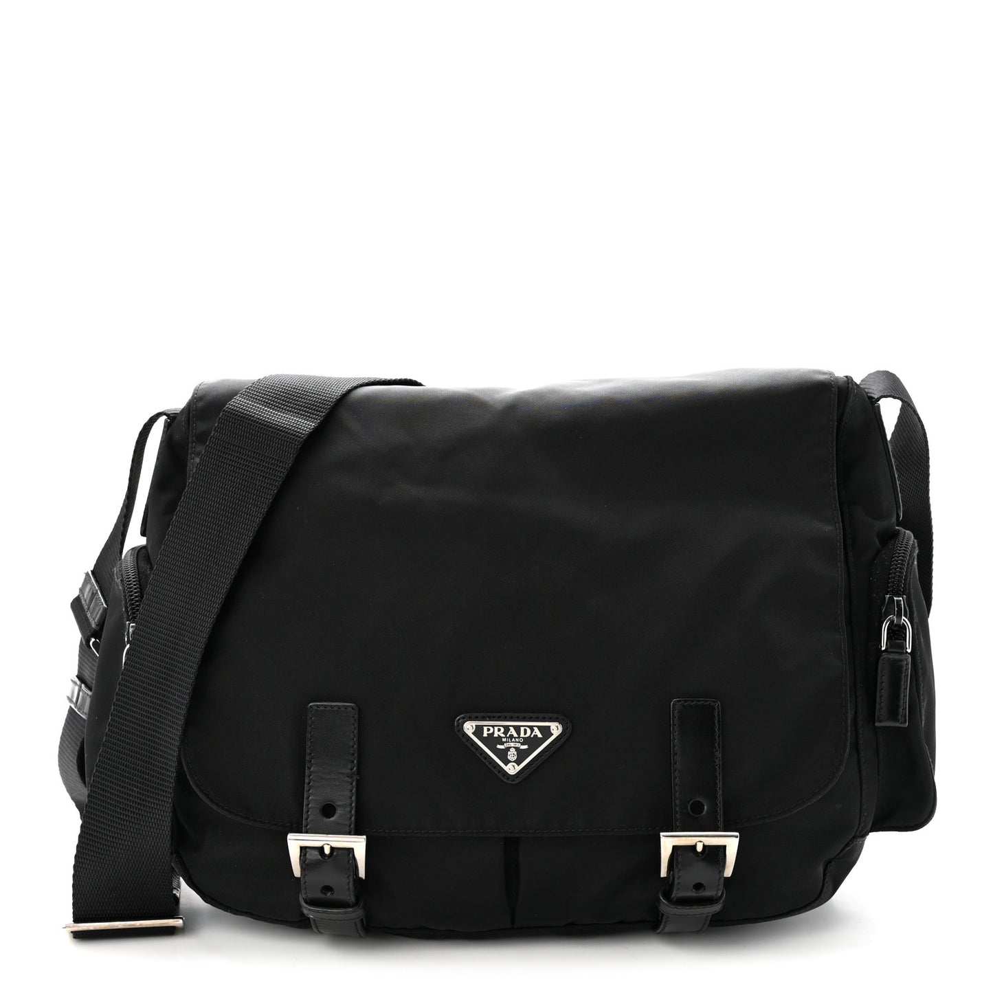 Nylon Vela Sport Messenger Bag Black