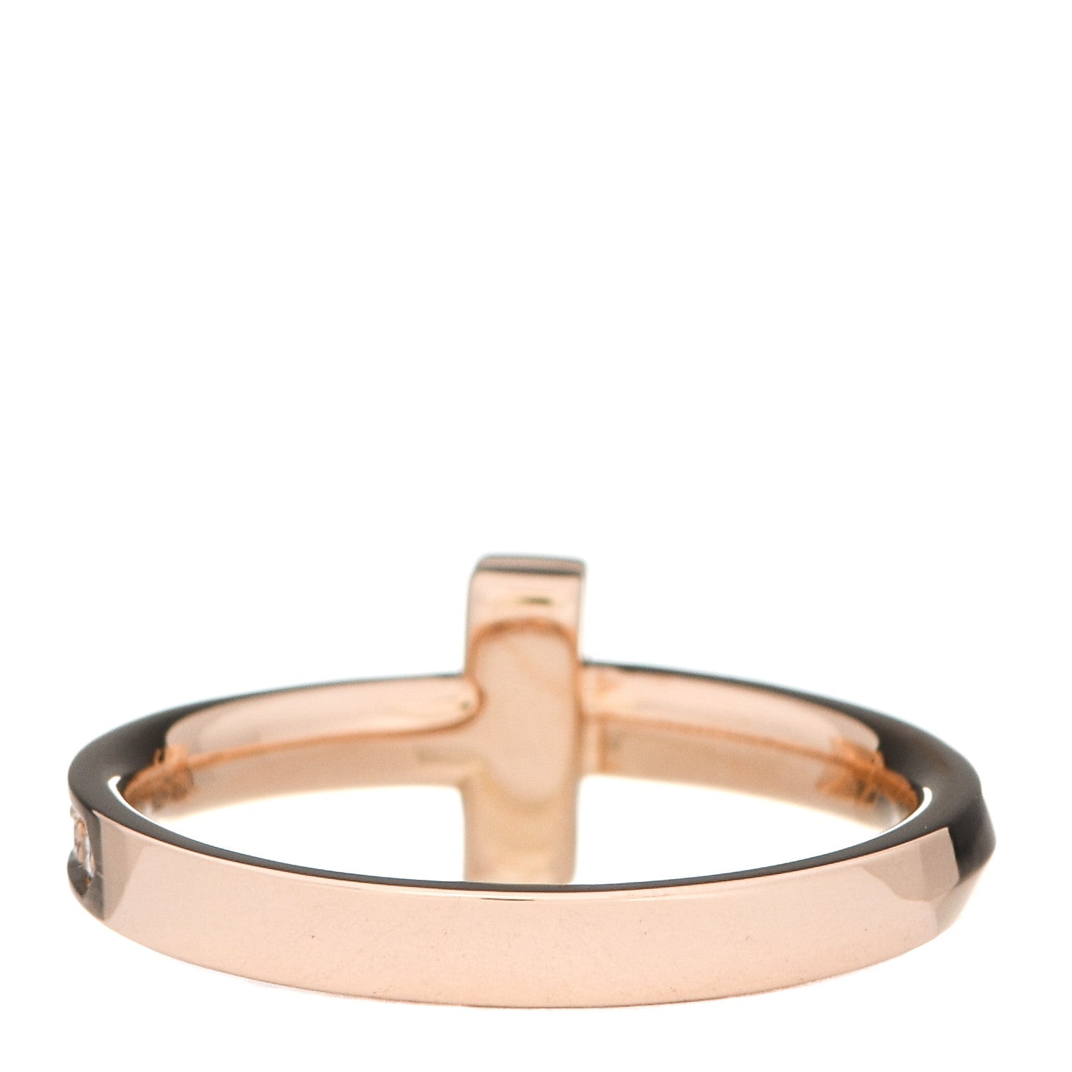 Tiffany 18K Rose Gold Diamond T T1 Ring 53 6.25 4 of 6