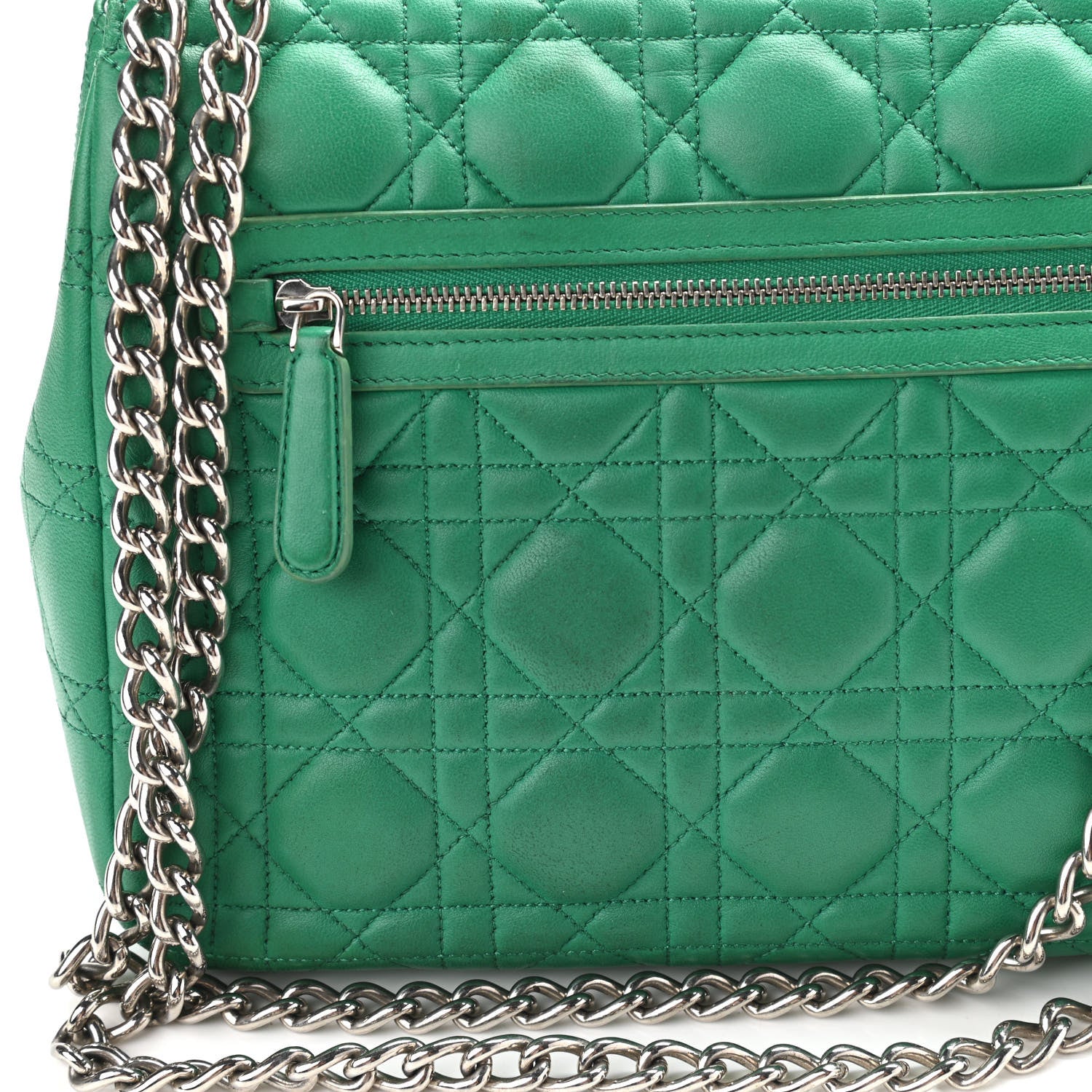 Christian Dior Lambskin Cannage Large Miss Dior Flap Green 12 of 13