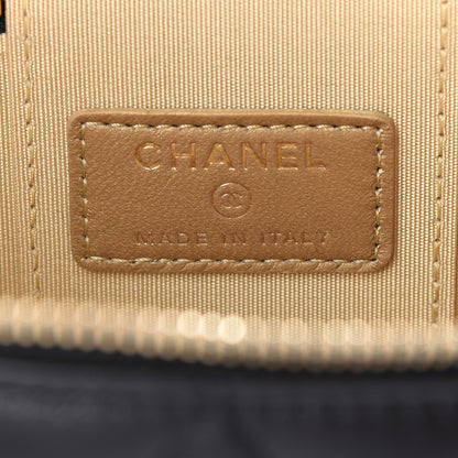 Chanel Lambskin Quilted Mini Pearl Crush Vanity Case With Chain Black 6 of 9