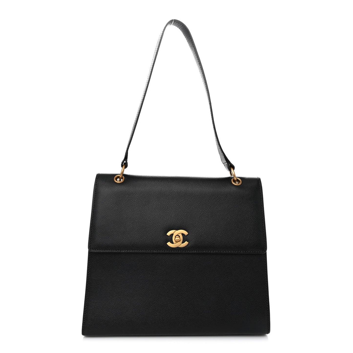 Caviar Flap Shoulder Bag Black