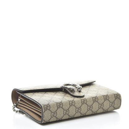 Gucci GG Supreme Monogram Mini Dionysus Chain Wallet Beige Taupe 4 of 10