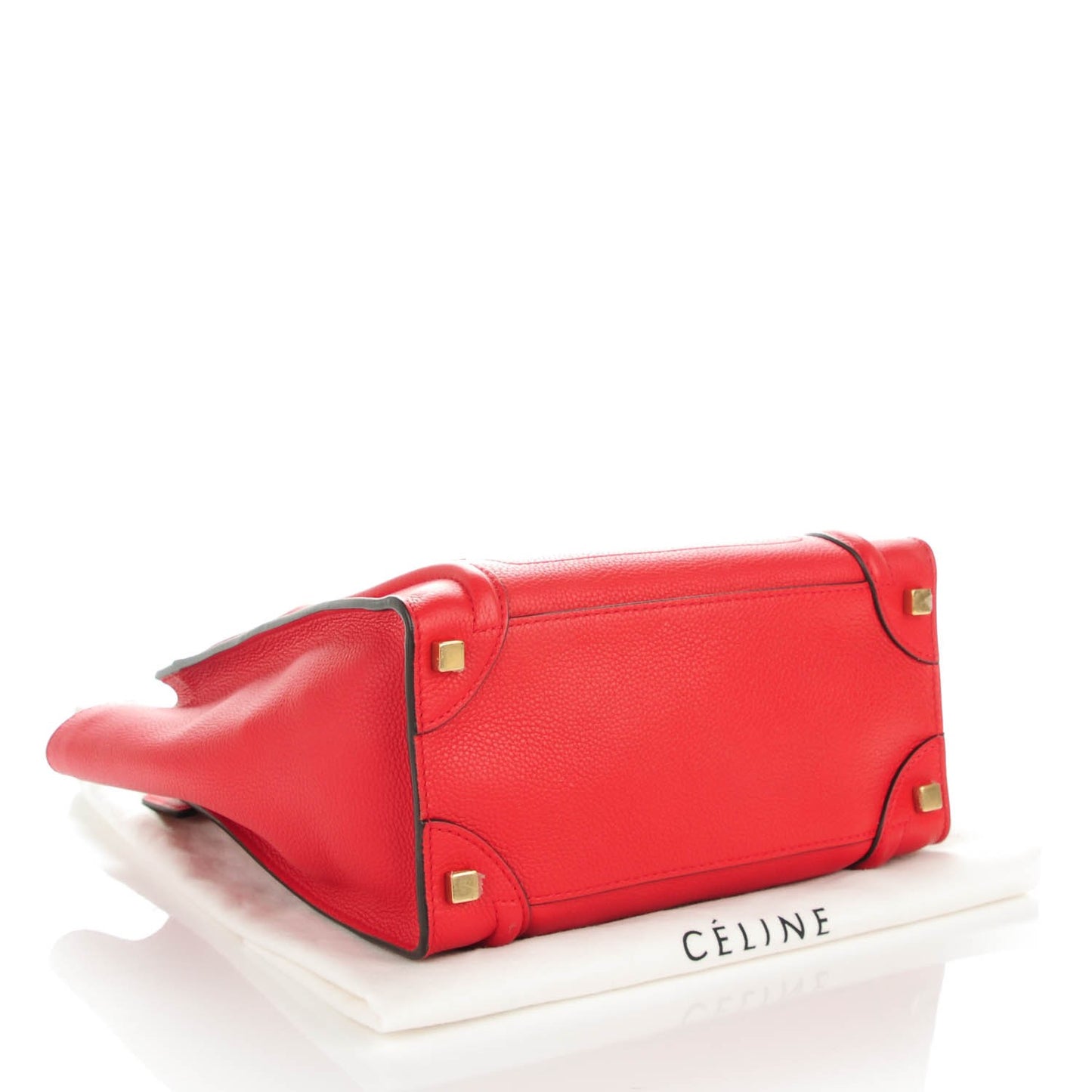 Drummed Calfskin Micro Luggage Coquelicot