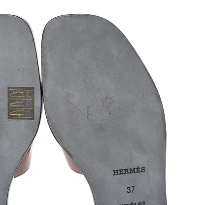 Hermes Metallic Nappa Oran Sandals 37 Or Vieilli 12 of 12