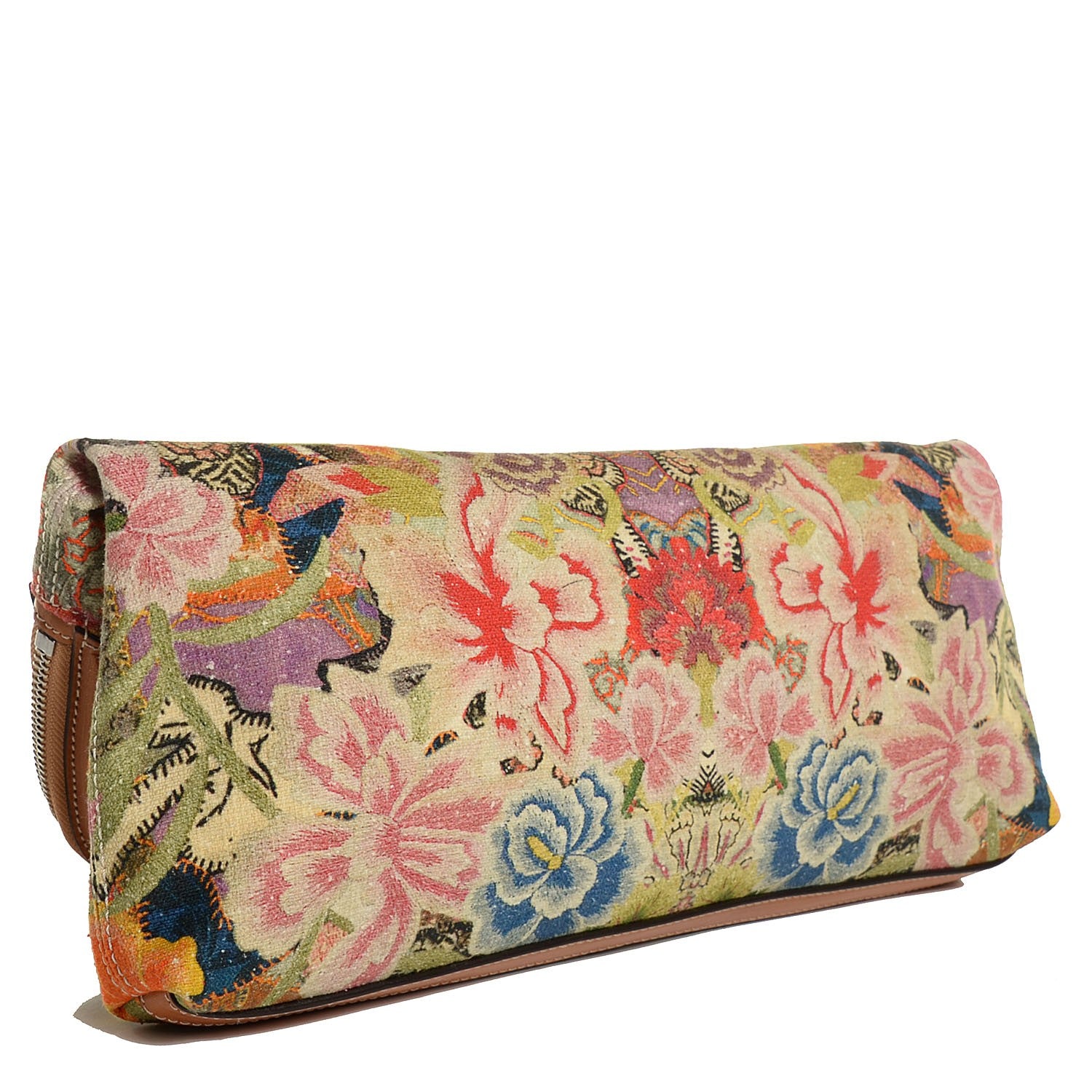Alexander McQueen Printed Canvas Floral Patchwork Padlock Skull Clutch 3 of 7