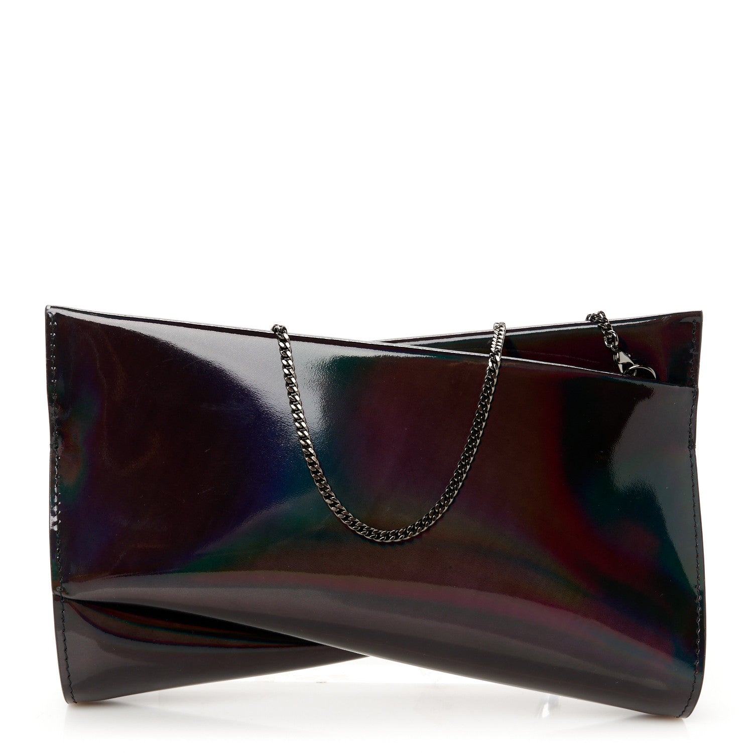 Christian Louboutin Patent Psychic Loubitwist Clutch Black 1 of 10