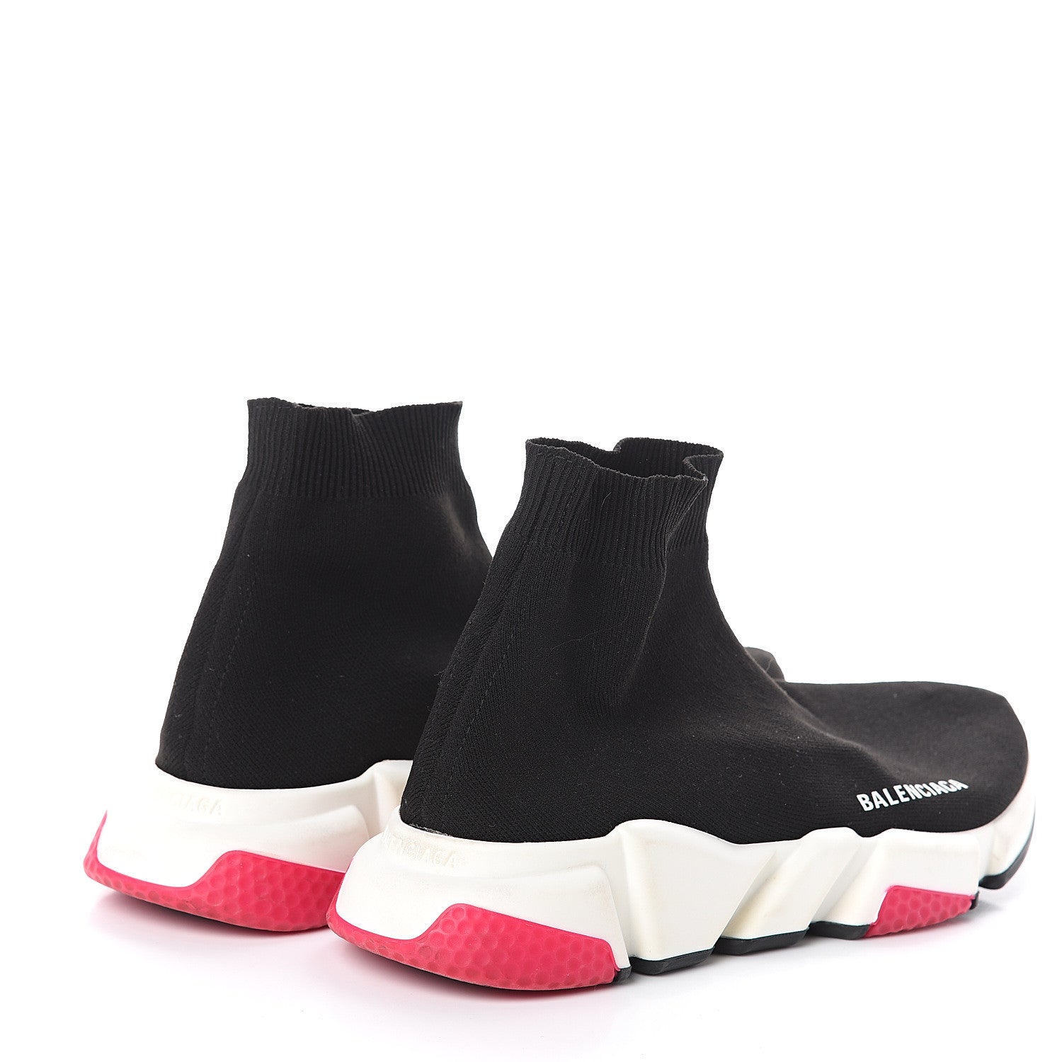 Balenciaga Neoprene Knit Womens Speed Sneakers 39 Black Pink 4 of 6