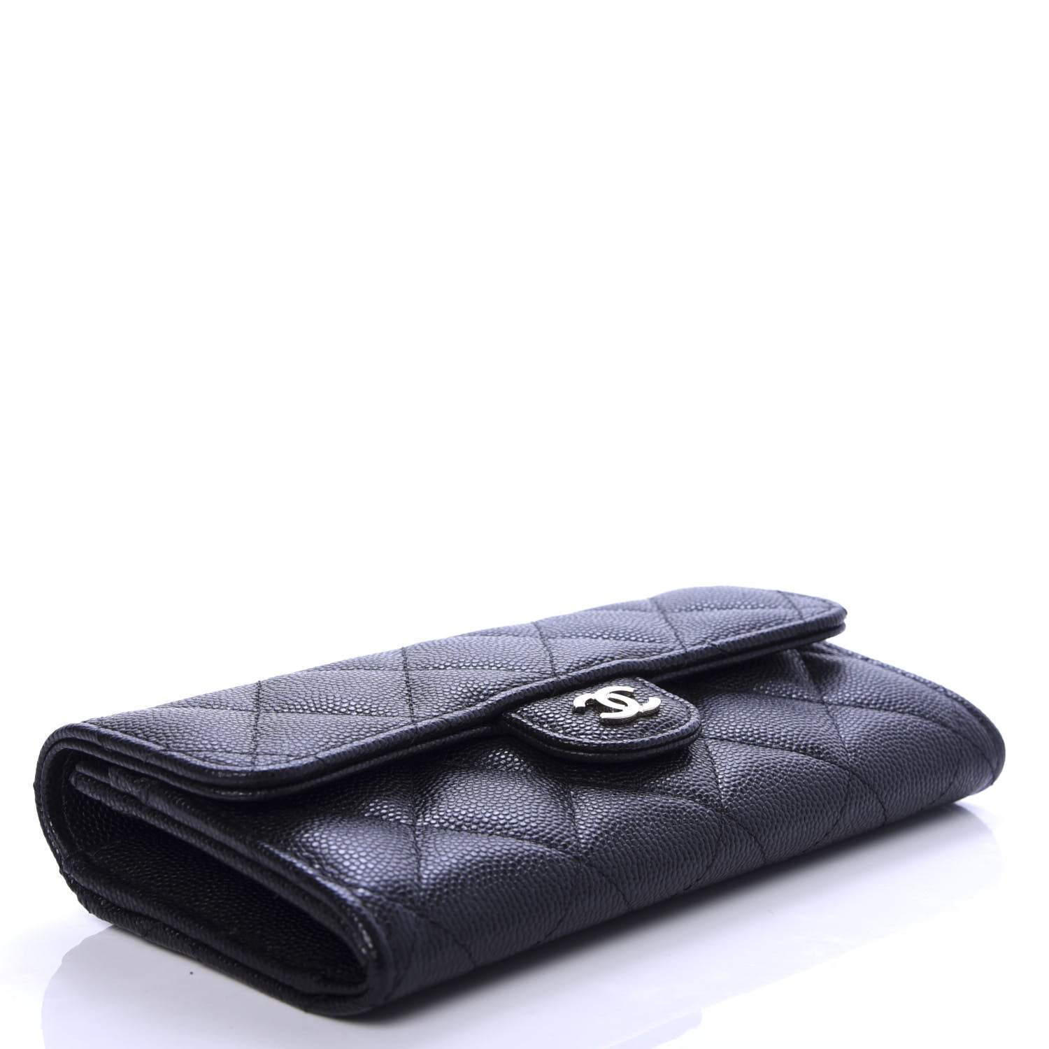 Chanel Caviar Quilted Medium Gusset Flap Wallet Black 4 of 8