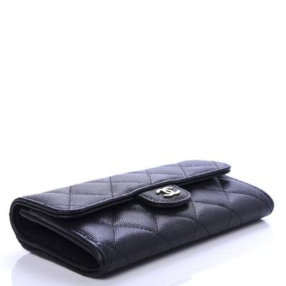 Chanel Caviar Quilted Medium Gusset Flap Wallet Black 4 of 8