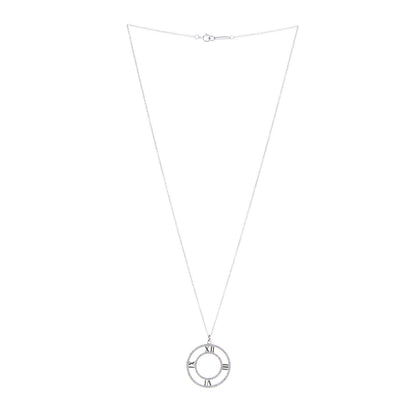 Tiffany 18K White Gold Diamond Medium Atlas Open Pave Pendant Necklace 3 of 8