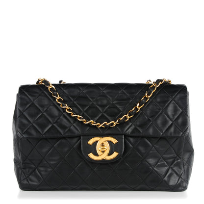 Chanel Lambskin Quilted XL Jumbo Single Flap Black 1 of 13