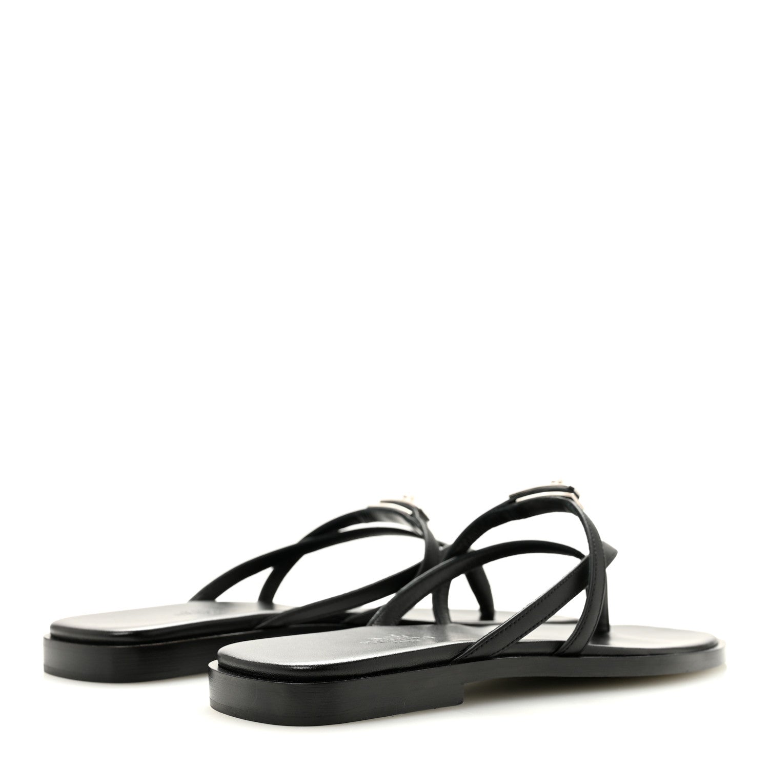 Hermes Calfskin Miss Sandals 36 Black 5 of 9