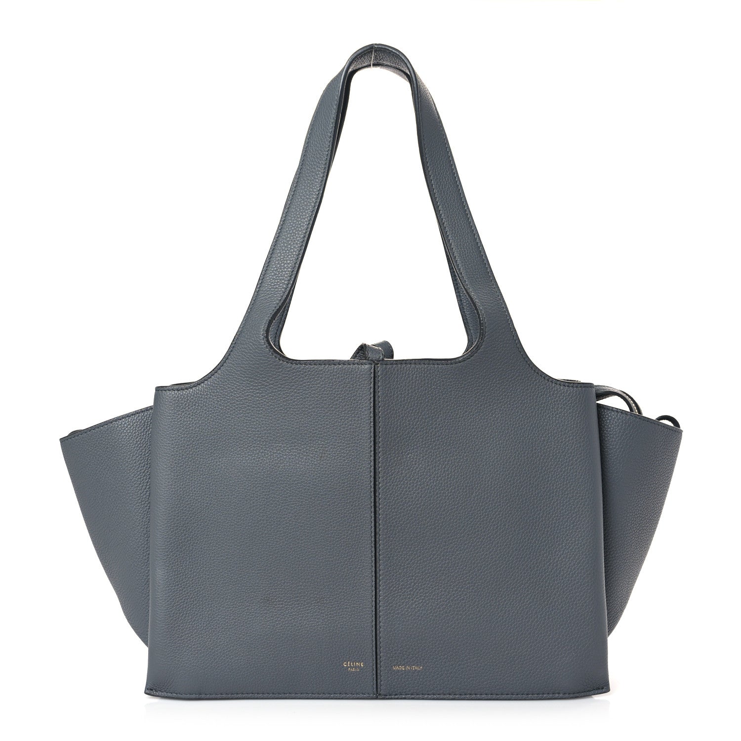 Celine Baby Grained Calfskin Medium Tri-Fold Bag Grey 1 of 9