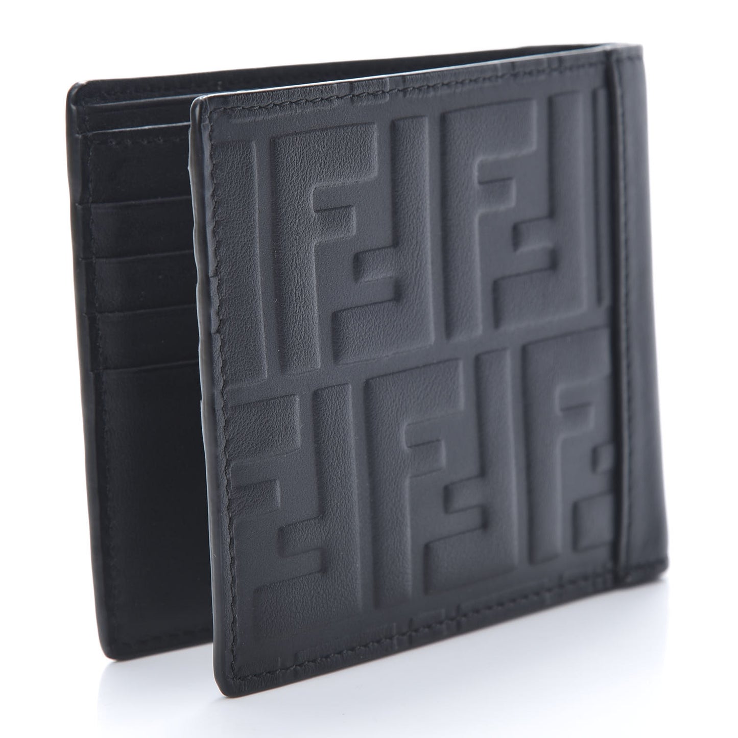 Vitello Grace FF 1974 Embossed Bi-fold Wallet Black