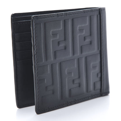 Fendi Vitello Grace FF 1974 Embossed Bi-fold Wallet Black 3 of 8
