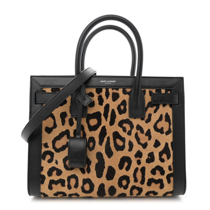 Saint Laurent Pony Hair Leopard Print Baby Sac De Jour Black 1 of 14