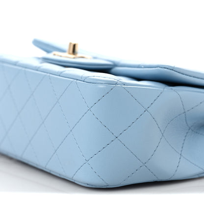 Chanel Lambskin Quilted Mini Rectangular Flap Light Blue 8 of 9
