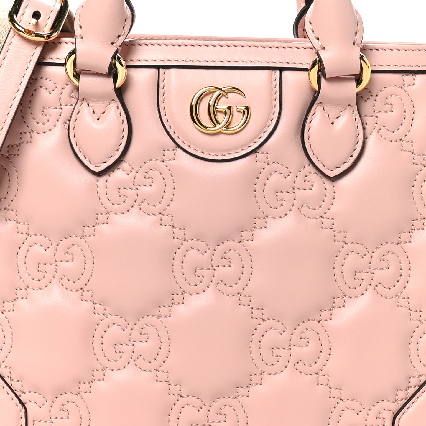 Calfskin GG Matelasse Mini Top Handle Bag Perfect Pink