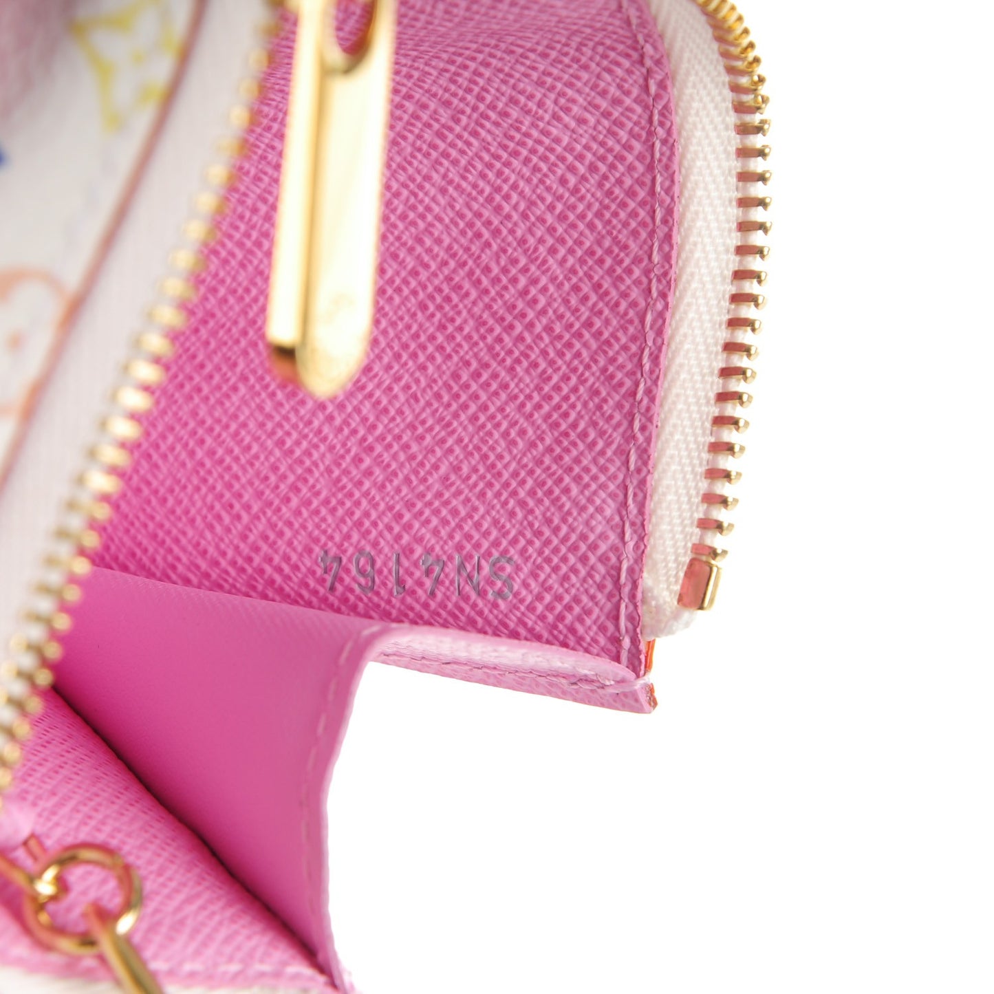 Monogram Multicolor Key Pouch White Litchi