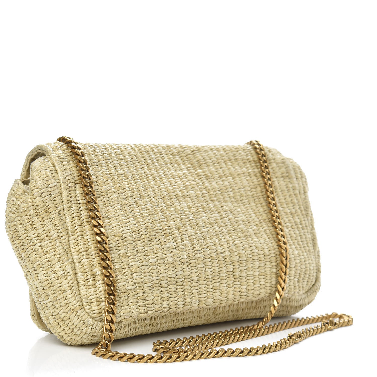 Saint Laurent Raffia Medium Monogram Kate Satchel Naturale 3 of 9