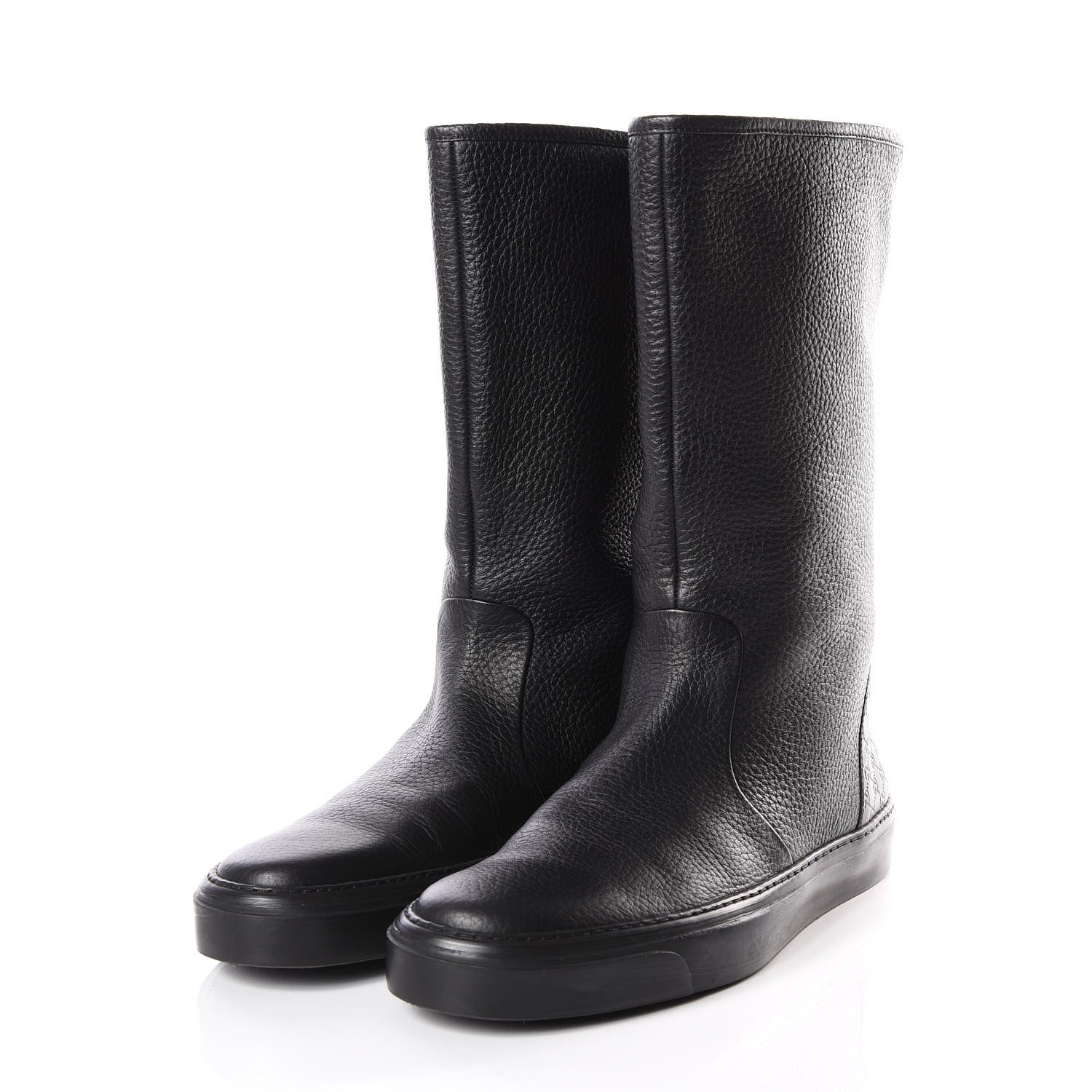 Gucci Calfskin Microguccissima Boots 39.5 Black 2 of 9