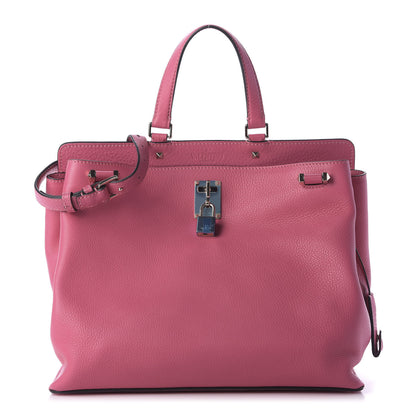 Valentino Garavani Pebbled Calfskin Large JoyLock Satchel Shadow Pink 1 of 9