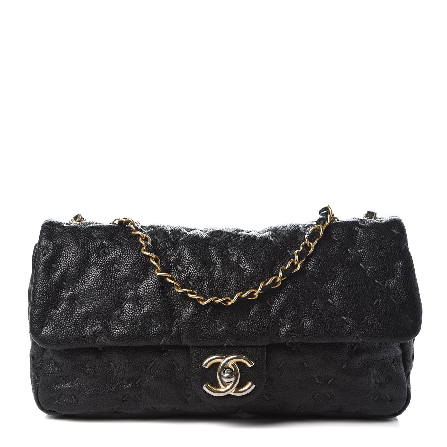 Caviar Wild Stitch Flap Black