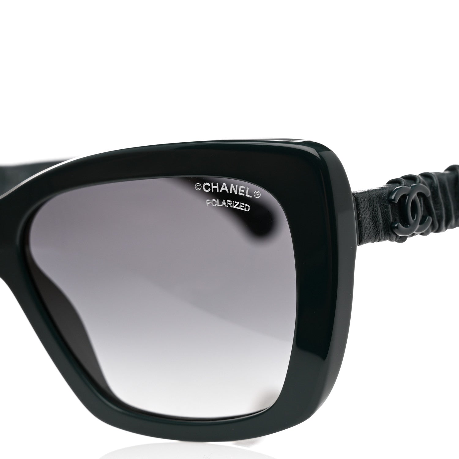 Chanel Acetate Calfskin Polarized Square Sunglasses 5476-Q-A Black 7 of 8