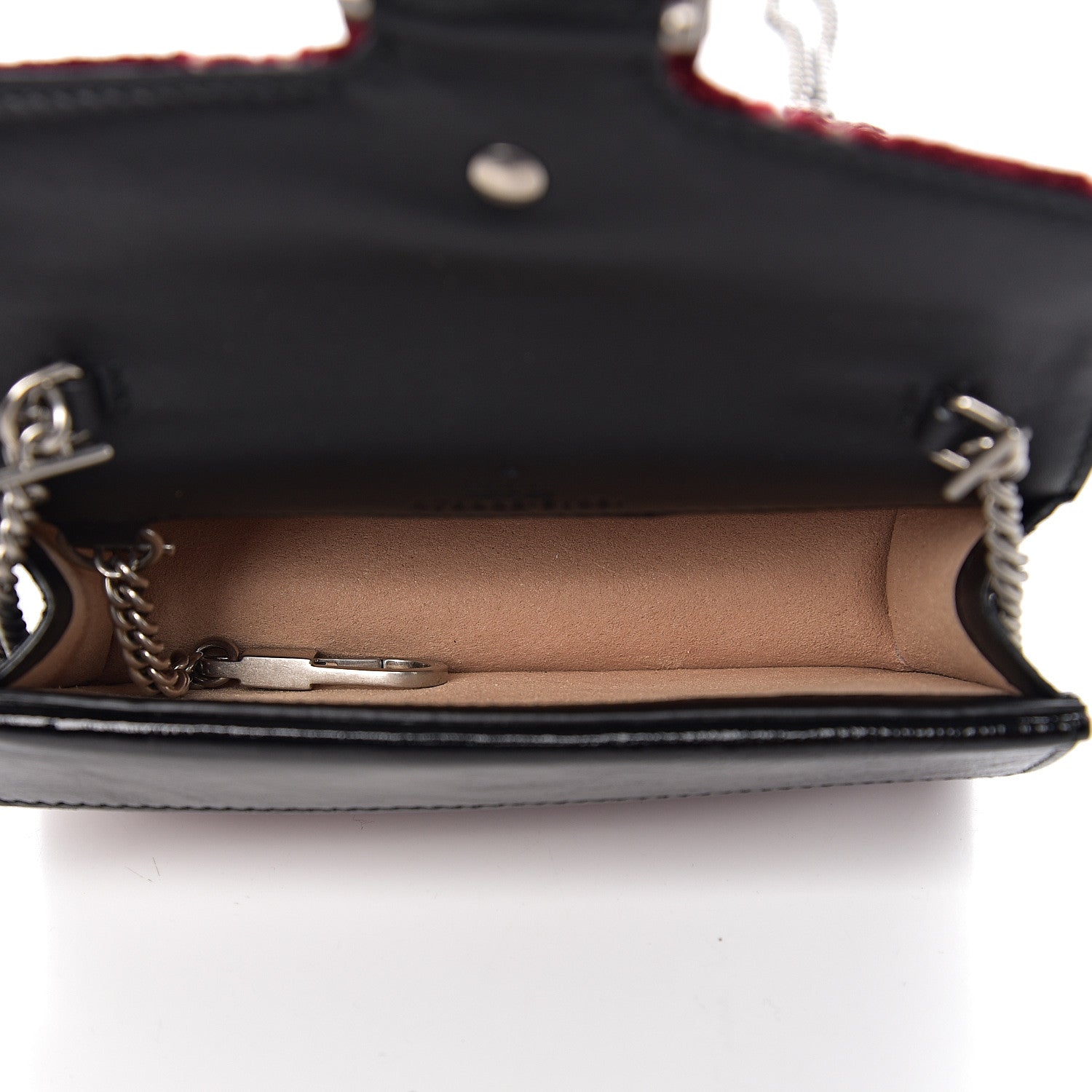 Gucci Velvet GG Monogram Super Mini Dionysus Shoulder Bag Red Cipria Black 4 of 8