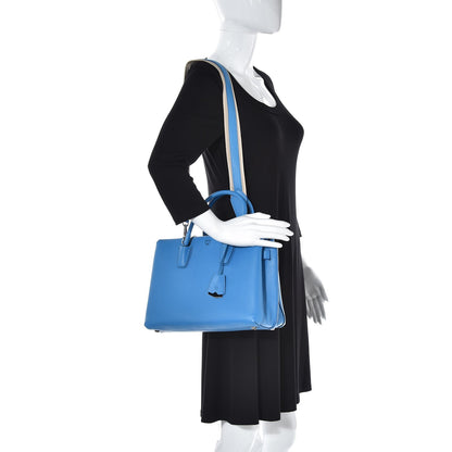 MCM Grained Calfskin Medium Milla Tote Tile Blue 2 of 9