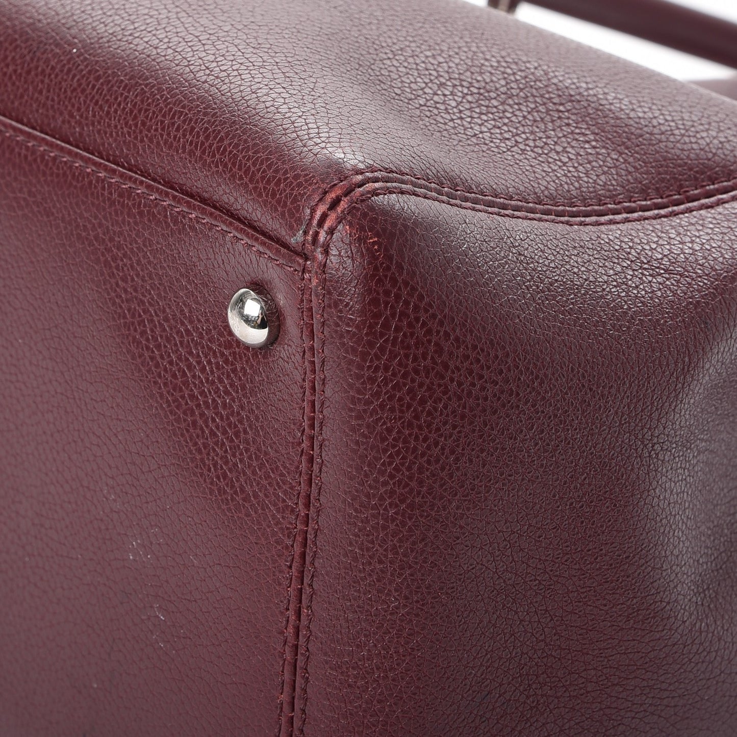 Calfskin Cerf Executive Shopper Tote Burgundy