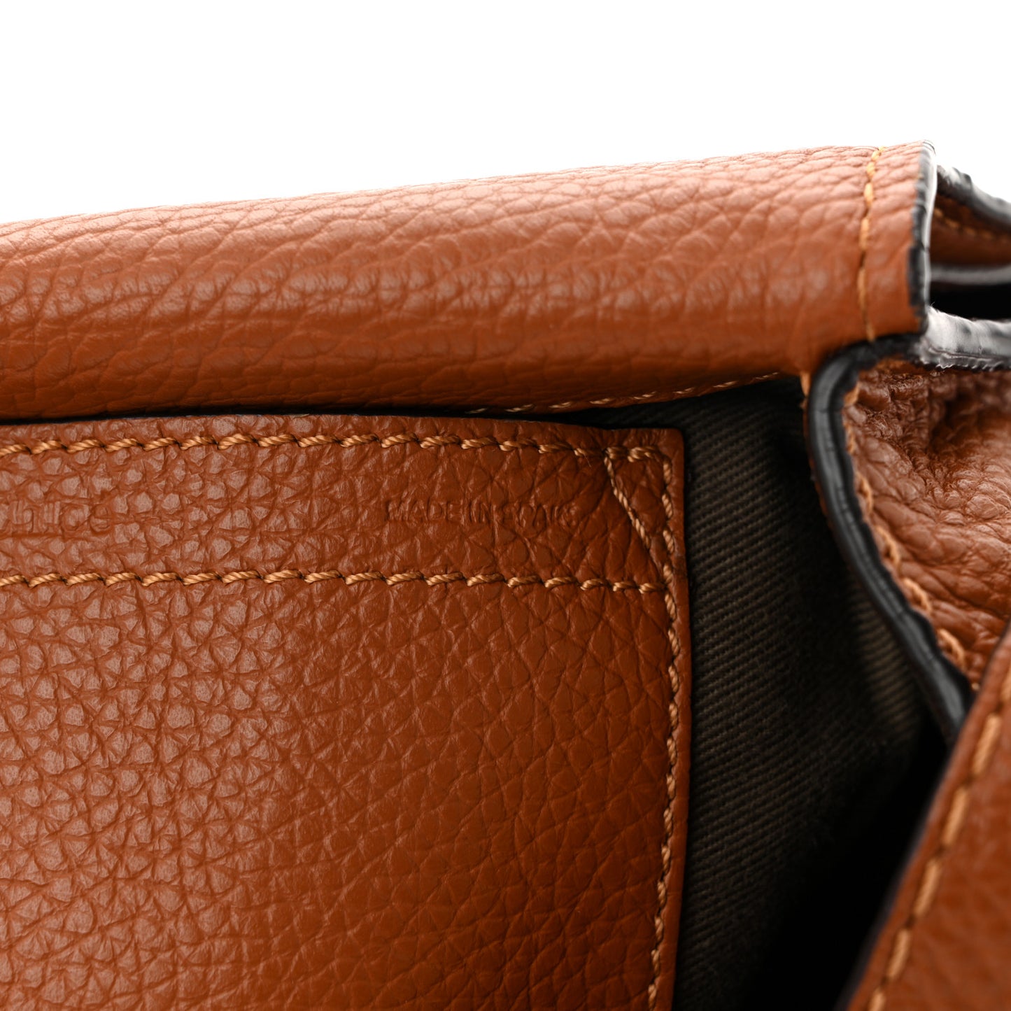 Grained Calfskin Small Marcie Saddle Bag Tan