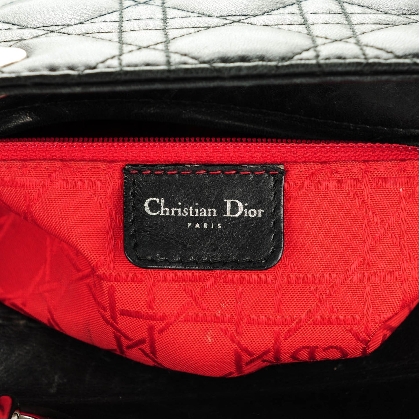 Lambskin Cannage Large Lady Dior Black