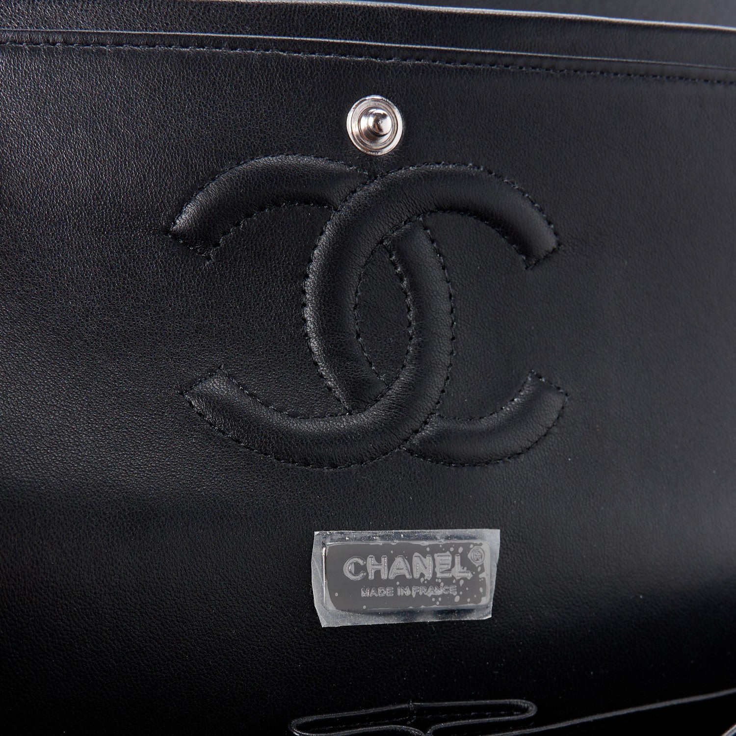 Chanel Metallic Lambskin Painted Feministe Newsprint Medium Double Flap So Black 6 of 15