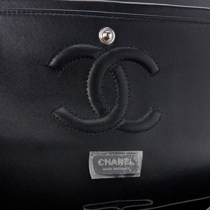 Chanel Metallic Lambskin Painted Feministe Newsprint Medium Double Flap So Black 6 of 15