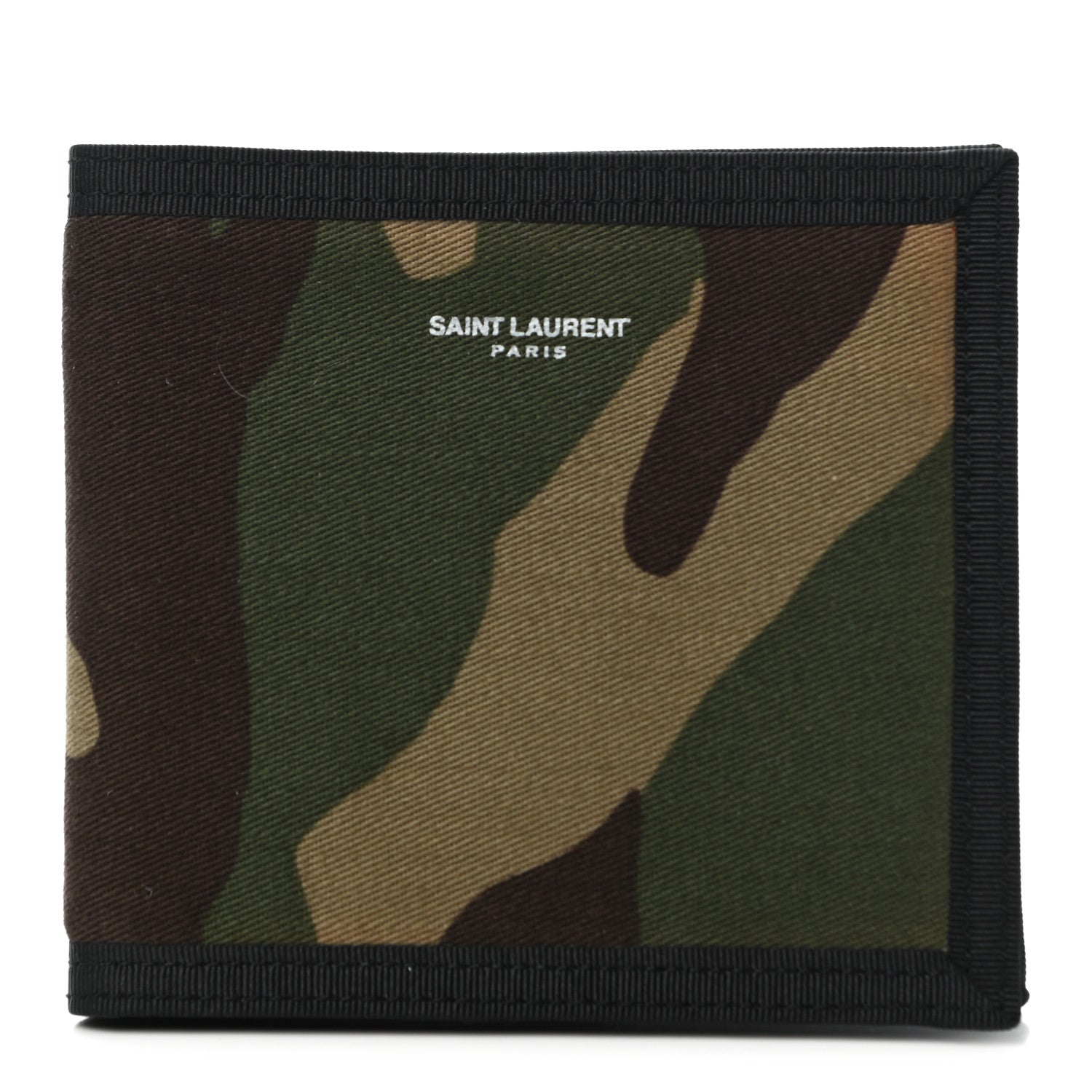 Saint Laurent Nylon Camouflage Buffalo Compact Wallet Kaki Black 1 of 7