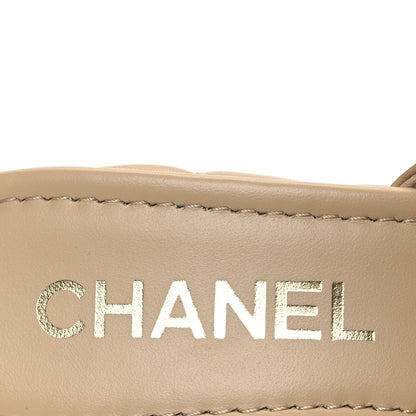 Chanel Lambskin Quilted CC Platform Mules 39 Beige 10 of 10