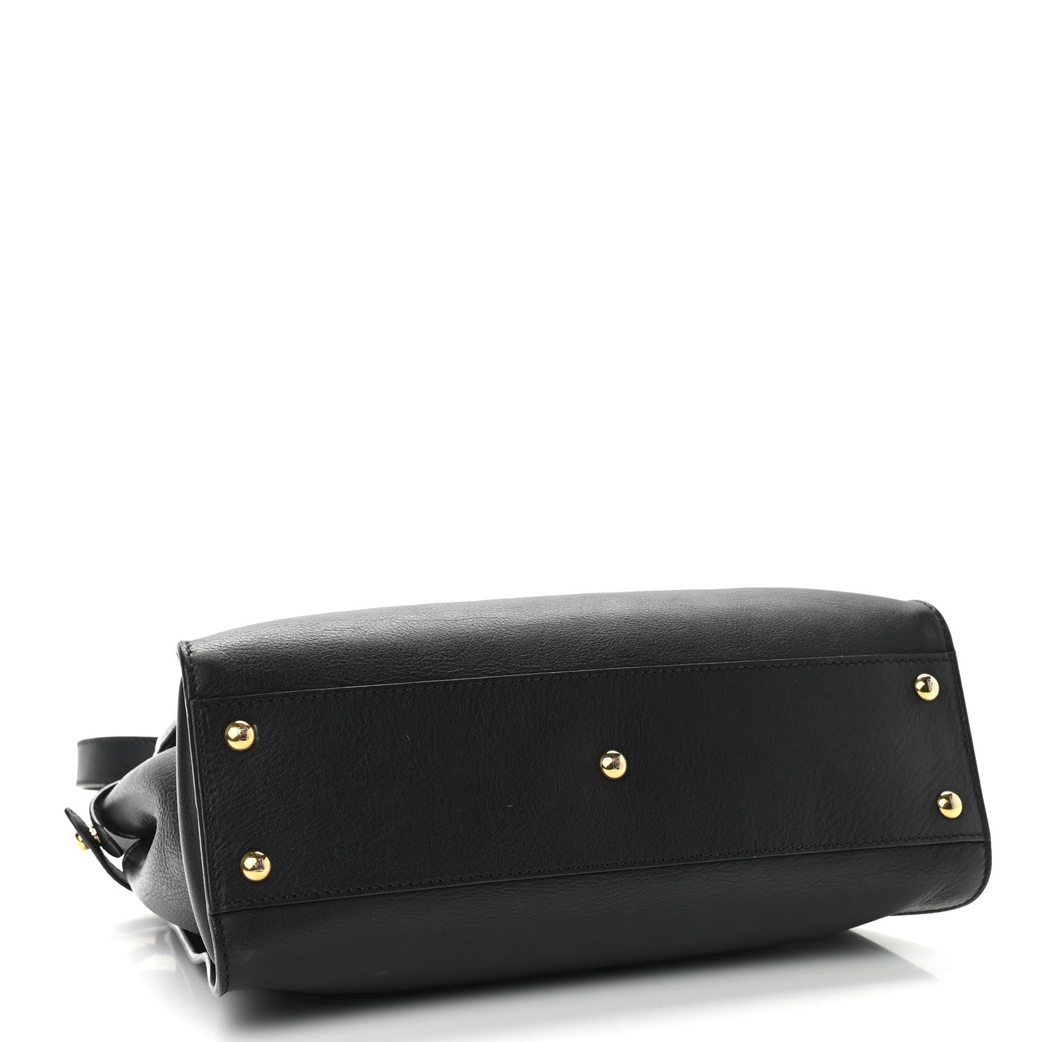 Fendi Vitello Seta Shiny Nappa Medium Peekaboo Iconic Satchel Black 4 of 17