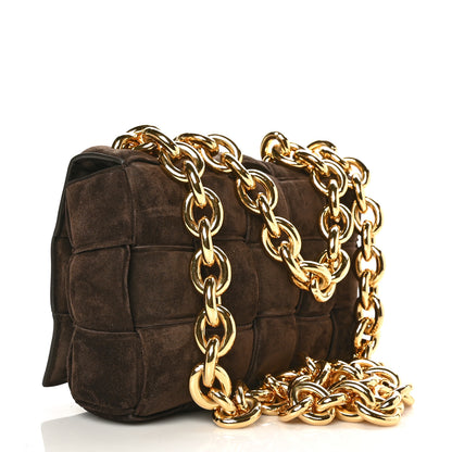 Bottega Veneta Suede Maxi Intrecciato Padded Chain Cassette Crossbody Bag Fondant 3 of 6