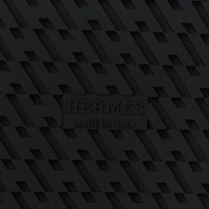 Hermes Calfskin Womens Embroidered Chypre Sandals 36.5 Black 8 of 9