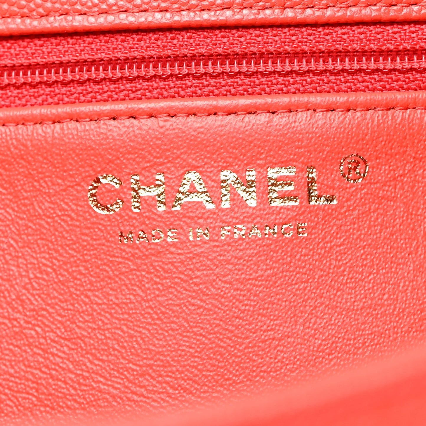 Caviar Quilted Flap Clutch Red