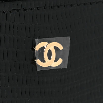 Chanel Calfskin Lizard Embossed Card Holder Black 8 of 9