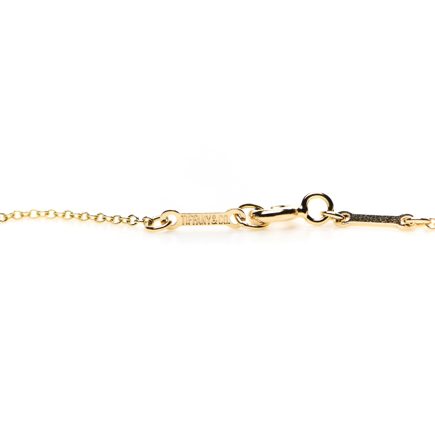 Tiffany 18K Yellow Gold Jade Elsa Peretti Eternal Circle Necklace 5 of 6