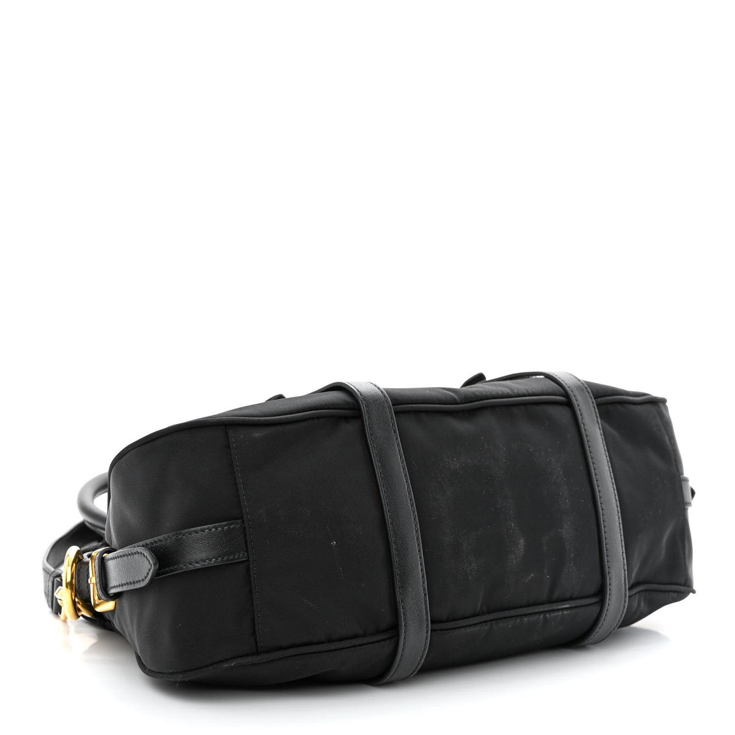 Tessuto Nylon Soft Calfskin Shopping Satchel Black