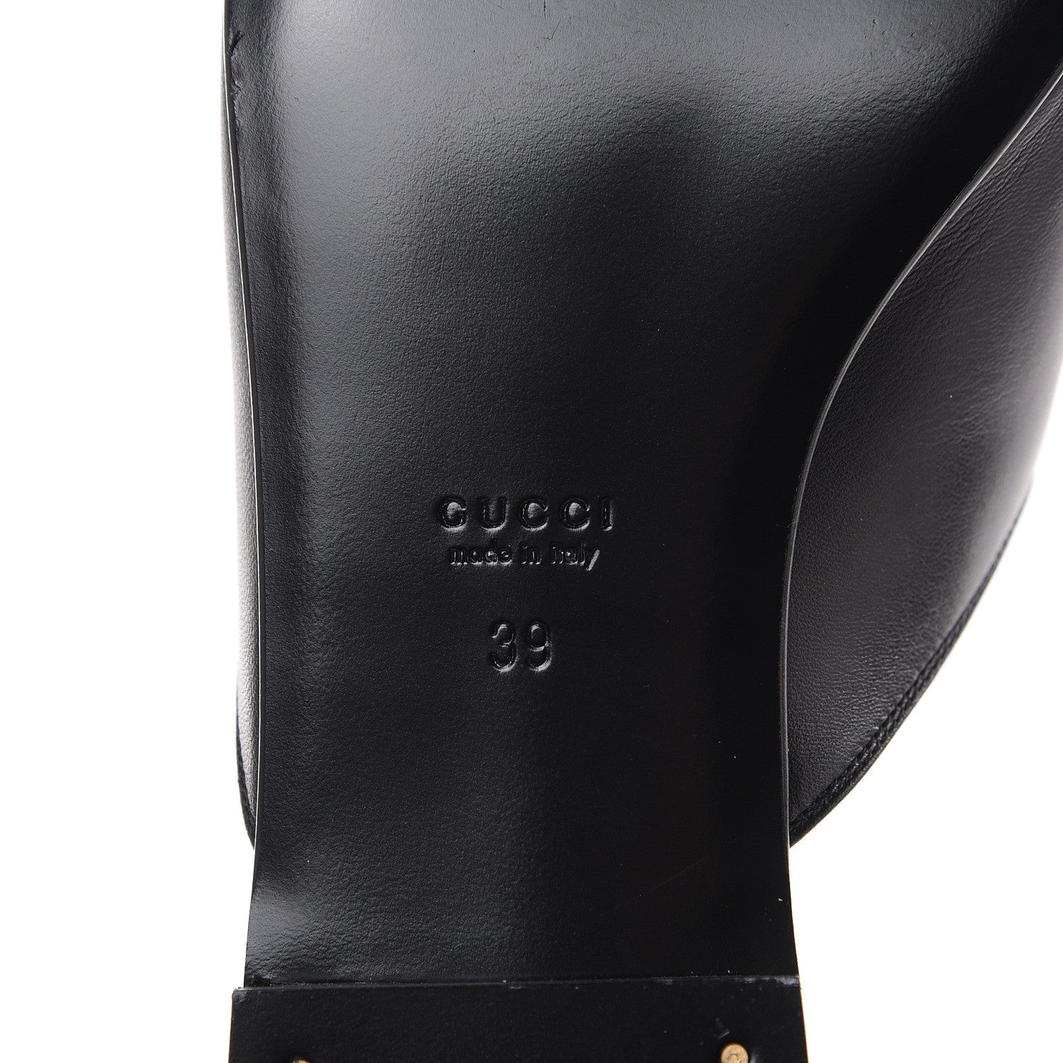 Gucci Malaga Kid Horsebit Slide Sandals 39 Black 6 of 9