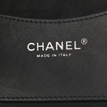 Chanel Denim Camellia Embroidered Large Flap Black 6 of 9
