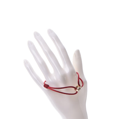 Cartier 18K Pink Gold Diamond Charity LOVE Adjustable Cord Bracelet Red 2 of 6