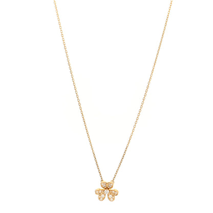 Van Cleef & Arpels 18K Yellow Gold Diamond Mini Frivole Pendant Pave Necklace 1 of 5