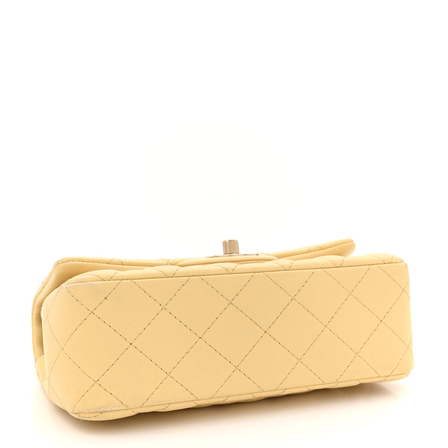Chanel Lambskin Quilted Mini Rectangular Flap Light Yellow 4 of 13